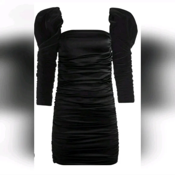 ALICE + OLIVIA KATRICE VELVET PUFF SLEEVE MINI DRESS SIZE4 - Picture 8 of 14